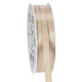 Floristik24 Ruban décoratif en tissu beige 10 mm x 50 m pour emballages et décoration