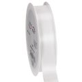 Floristik24 Ruban décoratif en polyester blanc 25 mm x 50 m pour décoration et bricolage