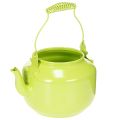 Floristik24 Théière décorative en métal vert pomme pour fleurs et décoration intérieure