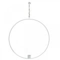 Floristik24 Bougeoir à suspendre anneau décoratif métal blanc Ø28.5cm 3pcs