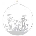Floristik24 Anneau décoratif métal blanc déco fleur pré printemps déco Ø22cm