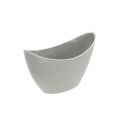 Floristik24 Bol déco plastique gris 20cm x 9cm H11.5cm, 1p