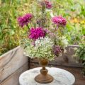 Bol déco sur pied bol aspect rouille métal Ø22cm H18.5cm | Floristik24.fr