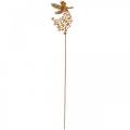 Floristik24 Bouchon décoratif fleur elfe, ressort, décoration métal, fée sur bâton, patine