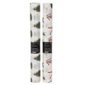 Tissu décoratif de Noël, 120 cm x 35 cm, set de 2, motifs sapins et rubans | Floristik24.fr