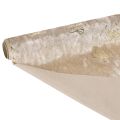 Tête de table motif nœuds dorés polyeste beige crème 35x120cm lot de 2 | Floristik24.fr