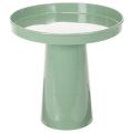 Floristik24 Plateau décoratif en métal vert avec pied rond 20 cm