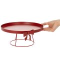 Ensemble de plateaux décoratifs en métal rouge avec nœud, 30 cm et 25 cm, lot de 2 | Floristik24.fr