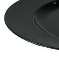 Floristik24 Assiette décorative noire plate en plastique brillant Ø28cm H2cm