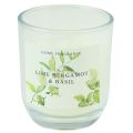 Floristik24 Bougie parfumée dans un verre Bergamote Citron Vert Basilic Ø7,5cm H8,5cm