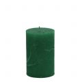Floristik24 Bougies unies vert foncé 60x100mm 4 pcs
