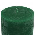 Bougies unies vert foncé 60x100mm 4 pcs | Floristik24.fr