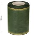 Ruban moiré vert foncé élégant, 125 mm, bordé de perles dorées, ruban de deuil, décoration de mariage, ruban à nœud | Floristik24.fr