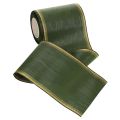 Ruban moiré vert foncé élégant, 125 mm, bordé de perles dorées, ruban de deuil, décoration de mariage, ruban à nœud | Floristik24.fr