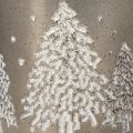 Seau décoratif en zinc avec sapins et poignée en bois 13cm | Floristik24.fr