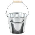 Floristik24 Seau Ø14 cm H12 cm, lot de 6. Zinc brillant.
