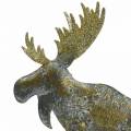 Floristik24 Figurine de Noël élan aspect antique doré en métal 21 × 14,5cm