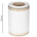 Ruban décoratif moiré blanc 125 mm avec bord doré | Floristik24.fr