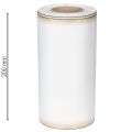 Ruban moiré élégant pour couronne, blanc 200 mm avec bordure nacrée dorée et finition spéciale, 25 m - Parfait pour les décorations et les fêtes | Floristik24.fr