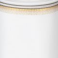 Ruban moiré élégant pour couronne, blanc 200 mm avec bordure nacrée dorée et finition spéciale, 25 m - Parfait pour les décorations et les fêtes | Floristik24.fr