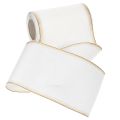 Ruban moiré élégant avec bordure dorée, décoration de mariage, ruban de deuil, blanc 150 mm x 25 m | Floristik24.fr