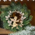 Floristik24 Couronne d&#39;ange, décoration de Noël, ange à accrocher, pendentif métal Doré H14cm L15.5
