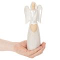 Figurine Ange avec Cœur en Céramique Crème 23 cm | Floristik24.fr