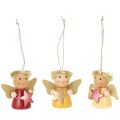 Floristik24 Décorations à suspendre anges en bois avec étoile 5 cm set de 9