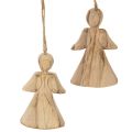 Floristik24 Figurines d'anges en bois à suspendre pour sapin de Noël, 10 cm, lot de 12