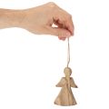 Figurines d'anges en bois à suspendre pour sapin de Noël, 10 cm, lot de 12 | Floristik24.fr