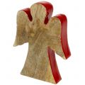 Floristik24 Ange décoration figurine bois rouge, nature 15cm