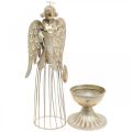 Floristik24 Figure d&#39;ange avec coeur, décoration de Noël en métal, décoration ange antique-doré H38cm