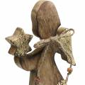 Floristik24 Ange en bois avec étoile nature, bois de manguier doré H20,5cm