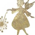 Floristik24 Ange avec pissenlit, décoration en métal pour Noël, figurine de décoration Avent doré aspect antique H27.5cm
