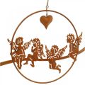Floristik24 Ange de Noël dans une bague, décoration de l&#39;avent, bague décoration pour mariage, décoration métal grille inox Ø20cm 3pcs