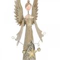Floristik24 Figurine d&#39;ange décorative avec guirlande de Noël métal 13 × 8.5cm H40cm