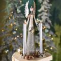 Floristik24 Figurine d&#39;ange décorative avec guirlande de Noël métal 13 × 8.5cm H40cm