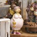 Floristik24 Ange rose avec figurine de décoration coeur Noël 9 × 8 × 19,5cm 2pcs