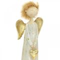 Floristik24 Figurine décorative ange avec coeur ange de Noël or 11,5 × 7,5 × 37cm