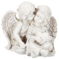 Floristik24 Statue décorative duo d’anges enfants avec cœur – 24 cm