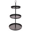 Floristik24 Étagère en métal noir à trois niveaux, 61 cm, pour décoration de table et rangement