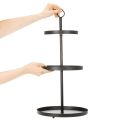 Étagère en métal noir à trois niveaux, 61 cm, pour décoration de table et rangement | Floristik24.fr