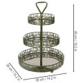 Etagère ronde en métal vert motif sapins trois niveaux 49 cm | Floristik24.fr