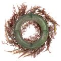 Couronne décorative artificielle en branches de fougère 35 cm | Floristik24.fr