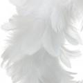 Floristik24 Décoration de Pâques couronne de plumes grandes plumes blanches Ø24cm