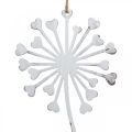 Floristik24 Fée au pissenlit, décoration printanière à suspendre, pendentif métal blanc, argent H25,5/27,5cm 4pcs