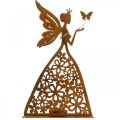 Lutin papillon, décoration de table printemps, photophore, décoration métal patiné H32,5cm Ø5cm
