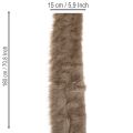 Bande en fausse fourrure pour décoration et bricolage 15x180cm marron 2 pièces | Floristik24.fr