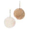 Floristik24 Boule décorative en synthétique 10 cm blanc et brun pour intérieur