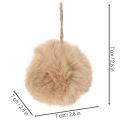 Boule décorative à suspendre en fausse fourrure blanche et beige 7 cm – Lot de 6 | Floristik24.fr